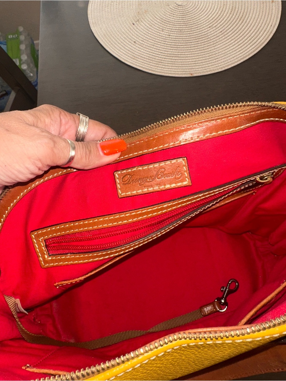 Dooney & Bourke Yellow and Brown Dome Satchel used excellent condition $100 OBO - Picture 14 of 14